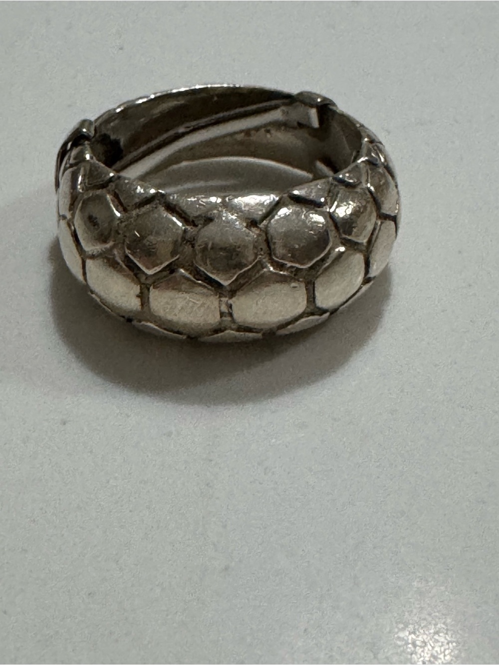 Silver 925 Honeycomb Pattern Dome Ring - Women Jewelry